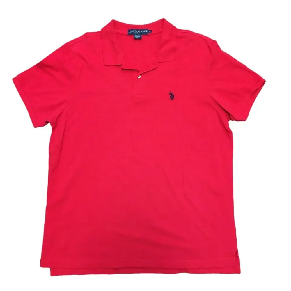 U.S. POLO ASSN. Short Sleeve Cotton Polo Shirt in Red  SZ XL